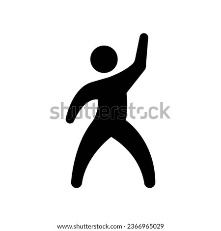 Dancer dancing icon. Human figure, dancing motion. Gymnastics Activities for Icon health and fitness Community. Sport symbol. Vector illustration design.