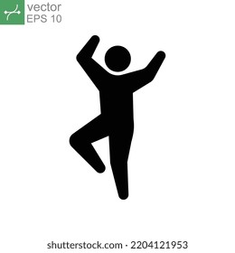 Dancer dancing icon solid. Element of walking and running people Warming up Trendy flat from activities collection for web. mobile graphic design. Vector illustration Design on white background EPS10