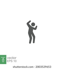 Dancer dancing icon solid in trendy style. man dancing simple element can be use for web and mobile. Annoyed human figure feelings happy walking. Vector illustration Design on white background. EPS 10