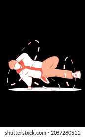 The dancer is dancing the lower break dance standing on one hand, the other is thrown over his head. 