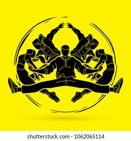 Dancer,  Dancing people, Group of people dancing action graphic vector.