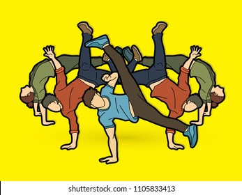 Dancer,  Dancing people, Group of people dancing action graphic vector.