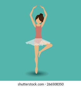 dancer design over blue background, vector illustration