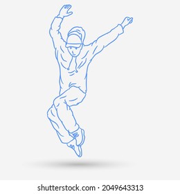 Dancer doodle isolated object. Vector illustration.
