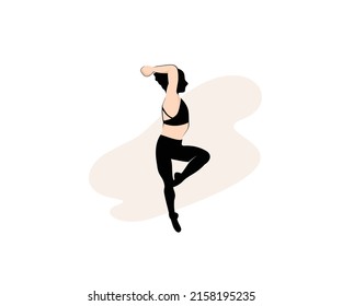dancer female logo design template