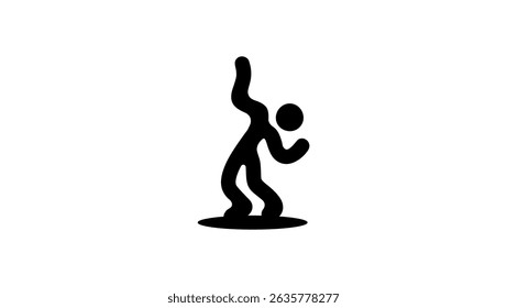 dancer figure, black isolated silhouette