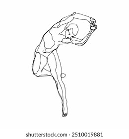 Bailarín en vuelo, hombre escultura de alambre, arte figurativo de la pared, bailarín masculino, ballet, arte de la pared 