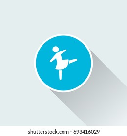 dancer girl icon with long shadow