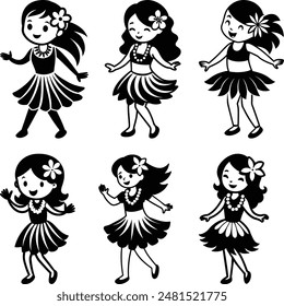 Dancer girl vector illustration icons