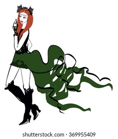 dancer green dress