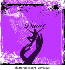 dancer in hands grunge vector