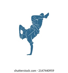 Dancer Hip hop design vector template, Street dancer silhouette vector illustration, break dance, jazz funk, rap, freestyle