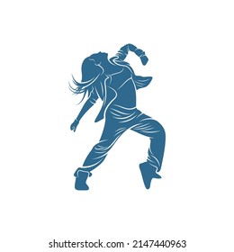 Dancer Hip hop design vector template, Street dancer silhouette vector illustration, break dance, jazz funk, rap, freestyle