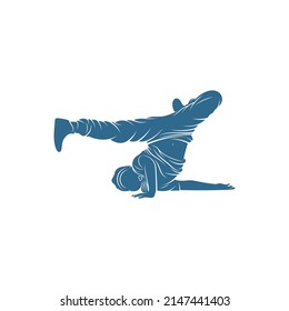 Dancer Hip hop design vector template, Street dancer silhouette vector illustration, break dance, jazz funk, rap, freestyle