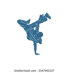 Dancer Hip hop design vector template, Street dancer silhouette vector illustration, break dance, jazz funk, rap, freestyle