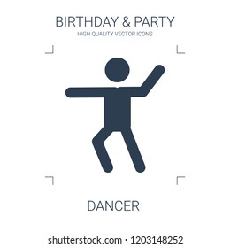 dancer icon. high quality filled dancer icon on white background. from birthday party collection flat trendy vector dancer symbol. use for web and mobile