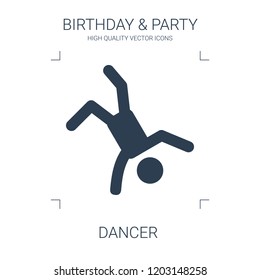dancer icon. high quality filled dancer icon on white background. from birthday party collection flat trendy vector dancer symbol. use for web and mobile