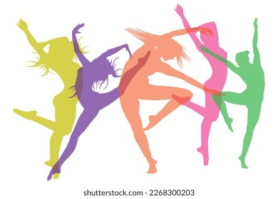 the dancer icon set isolated on white color background. illustration vector