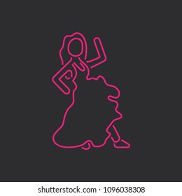 Dancer icon, vector illustration design. Neon logo collection.