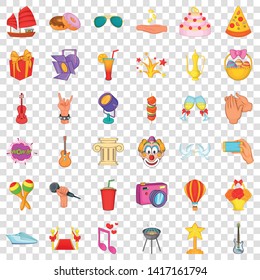 Dancer icons set. Cartoon style of 36 dancer vector icons for web for any design