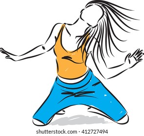 dancer illustration young woman