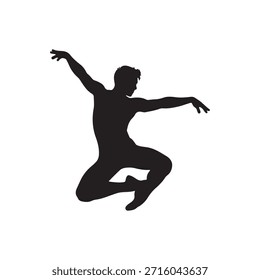 Dancer Jump silhouette icon vector flat design