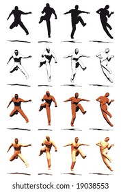 Dancer Jump silhouette various poses - VECTOR