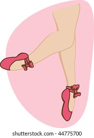 Dancer legs. Vector illustration.
