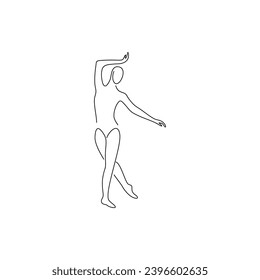 Dancer Line Drawing Art Logo