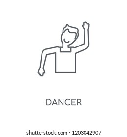 Dancer linear icon. Dancer concept stroke symbol design. Thin graphic elements vector illustration, outline pattern on a white background, eps 10.