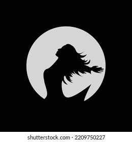 Dancer Logo Design Silhouette Vector	