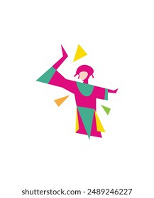 Dancer logo icon design flat illustration