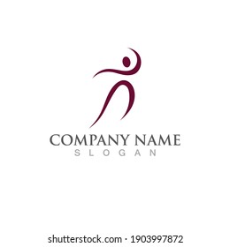 Dancer logo and symbol vector