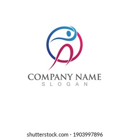 Dancer logo and symbol vector