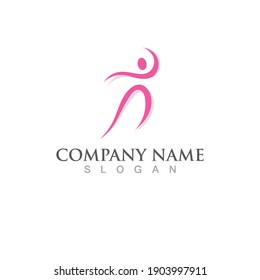 Dancer logo and symbol vector