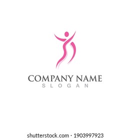 Dancer logo and symbol vector