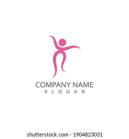 Dancer logo and symbol vector