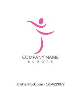 Dancer logo and symbol vector