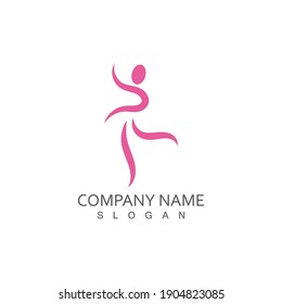 Dancer logo and symbol vector