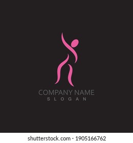 Dancer logo and symbol vector