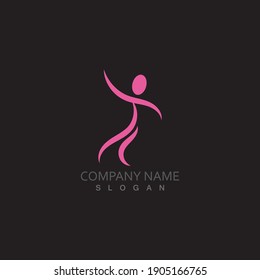 Dancer logo and symbol vector
