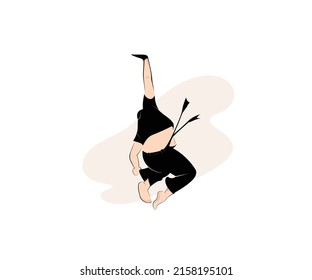 dancer man logo design template