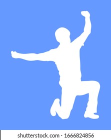 Dancer man play hasapiko vector silhouette isolated on white background. Greek Evzone dancing. Traditional folk dance. Traditional Balkan Greece folklore. Sirtaki, syrtaki . Wedding dance.