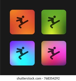 Dancer motion four color gradient app icon design