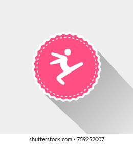 Dancer motion icon with long shadow