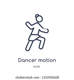 dancer motion icon from sports outline collection. Thin line dancer motion icon isolated on white background.