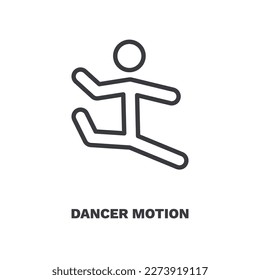 dancer motion icon. Thin line dancer motion icon from sport and game collection. Outline vector isolated on white background. Editable dancer motion symbol can be used web and mobile