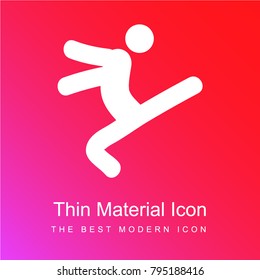 Dancer motion red and pink gradient material white icon minimal design