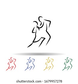 Dancer multi color icon. Simple thin line, outline vector of dance icons for ui and ux, website or mobile application