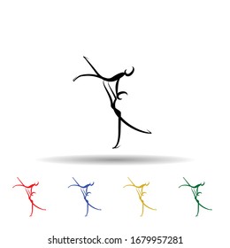 Dancer multi color icon. Simple thin line, outline vector of dance icons for ui and ux, website or mobile application
